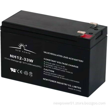 12V 8ah 33W High Power VRLA Battery for UPS (NH12-33W)